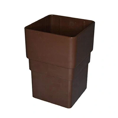 Image of Brown Square 65mm Downpipe Straight Connector, Freeflow Rain Water Systems