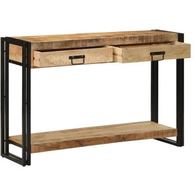 Image of vidaXL Console Table 120x33x75 cm Solid Rough Wood Mango