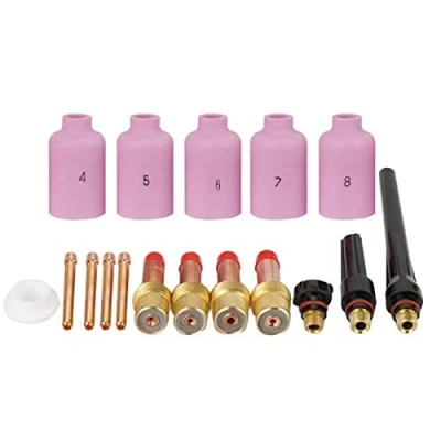 Image of 17pcs TIG Welding Torch Nozzle Gas Lens Collet Back Caps Parts,Replacement for WP 17 18 26