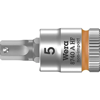 Image of Wera Zyklop 8740 A HF Bitnuss with 1/4 Inch Drive Holding Function, Orange, 05003335001