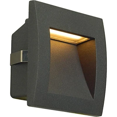Image of SLV recessed wall light DOWNUNDER OUT LED S/illumination for walls, paths, entrances, built in outdoor light, garden lamp / IP55 3000K 1.7W 25lm anthracite, 233605
