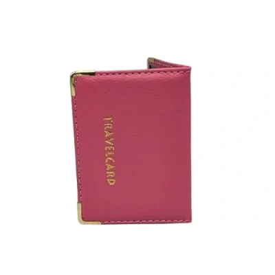 Image of AlezyB 1x Bus Pass Holder Hot Pink Travel Card, Credit Card and ID for Men Women Soft Leather, Cases &amp; Money Organisers