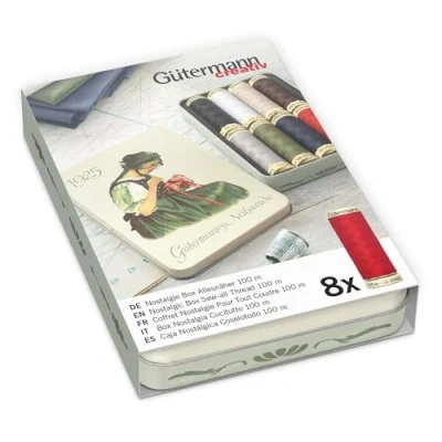 Image of Gutermann 640950 Nostalgic Box &#039;1925&#039;: Sew All: 8 x 100m: Classic Shades
