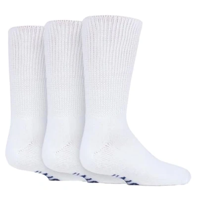 Image of 3 Pair White Footnurse Gentle Grip Cushioned Foot Diabetic Socks Ladies 4 8 Iomi