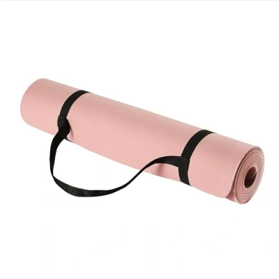 Image of Amazon Basics TPE Exercise Yoga Mat with Carrying Strap, 0.6 cm Thick, Pink