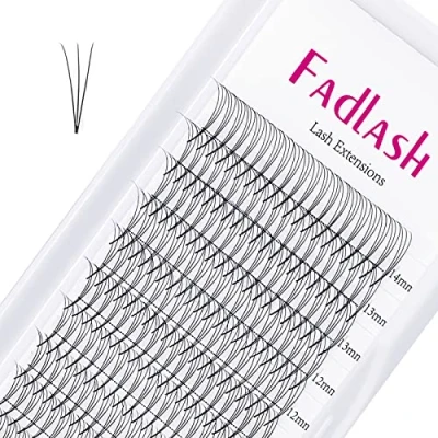 Image of Fadlash Volume Eyelashes, C Curl, 0.07 mm, 8 14 3D Lash Extensions, Natural, Long, Individual Professional Cluster Natural Fans (C Curl mm)