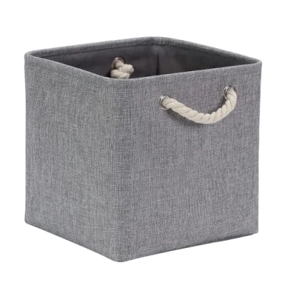 Image of Mangata Cube Storage Boxes 30x30x30cm, Fabric Basket for Cupboards, Shelves, Closet, Grey (11.8 x 11.8 inch, 1 Pack)