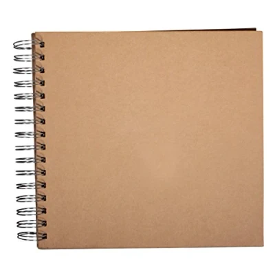 Image of Rayher Spiral Bound Scrapbook with Plain White Paper Pages, Hardcover Memory Book, Kraft Album in the size 22.5x21.5cm, 15 73201521