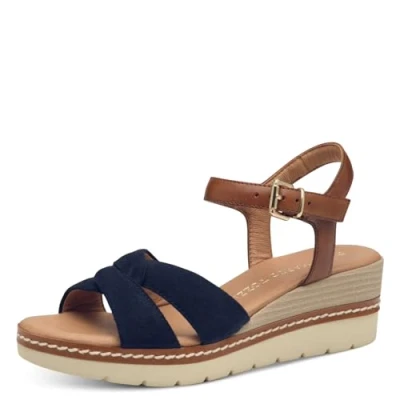 Image of MARCO TOZZI Women&#039;s 2 28722 44 Sandals, Navy Comb, 5 UK