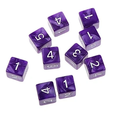 Image of Inzopo Pack of 10pcs Six Sided Dice D6 Playing Dungeons &amp; Dragons D&amp;D TRPG Board Game Purple