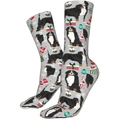 Image of Trainer Socks Bernese Mountain Dog Breed Christmas Stockings Pet Lovers Holiday Athletic Anti Bliste Classic Walking For Climbing Yoga 40Cm