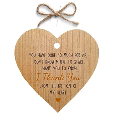 Image of Second Ave You Have Done So Much for Me Cherry Wood Hanging Friendship Heart Gift Plaque