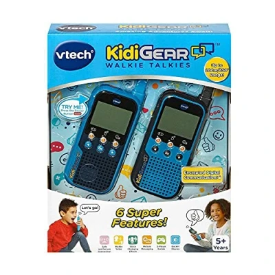 Image of VTech KidiGear Walkie Talkies for Kids, Outdoor 65 foot Long Distance with Secure Digital Connection, Suitable Boys and Girls 5+ years, Blue