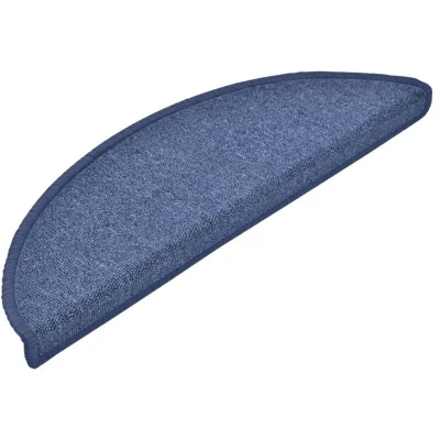 Image of vidaXL Stair Mats 15 pcs 56x17x3 cm Blue Half Round