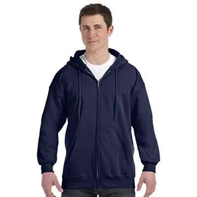 Image of Hanes Men&#039;s Full Zip Ultimate Heavyweight Hoodie, Charcoal Heather, XXXL