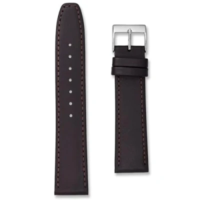 Image of Soft Touch Leather Watch Strap Band 18mm Dark Brown (18mm, Brown)