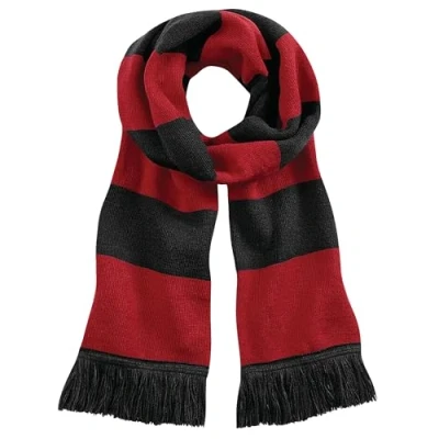 Image of Beechfield Stadium Scarf, Multicolour (Black/Classic Red 00), One (Size:One Size)