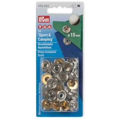 Image of Prym Non Sew Silver Press Fasteners, Metal, 15mm