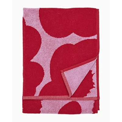 Image of Marimekko Unikko Terry Cotton Hand Towel (Red Poppy)
