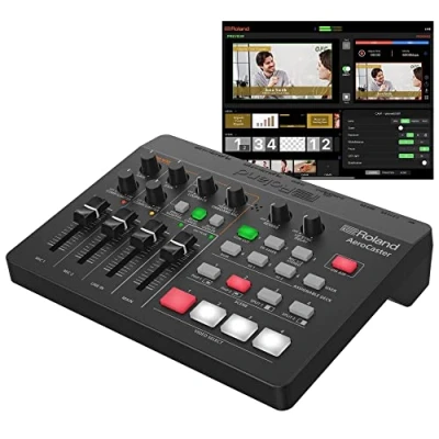 Image of ROLAND VRC 01 AeroCaster Live Streaming System Powerful wireless multi camera production solution with hardware controller/audio interface and full featured iPad app,Black