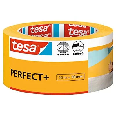 Image of tesa masking tape PerfectPlus Painter&#039;s made of thin Washi paper for precise during painting work indoor use 50 m x mm