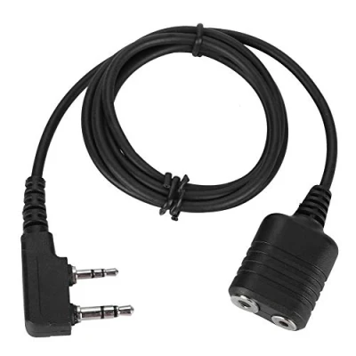 Image of 2 PIN Walkie Talkie Hand Mic Cable, K Head Radio Earpiece Speaker Extension Cable Adapter For All Talkies