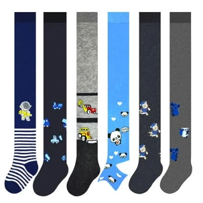 Image of MRCC Pack of 6 boys children&#039;s knitted tights baby fine cotton 12999, Model 10, 98 104