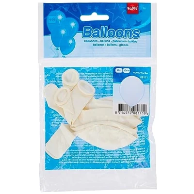 Image of Folat 08171 White Balloons 30 cm 10 Pieces