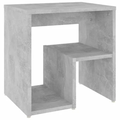 Image of vidaXL Bed Cabinet Modern Home Bedroom Living Room Furniture Accessories Bedside Storage Side Table Nightstand Chipboard Concrete Grey