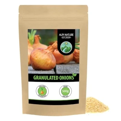 Image of Granulated Onions (500g, 1.1 lb), Onion granules, Ground Onions, 100% Natural from Gently Dried No additives