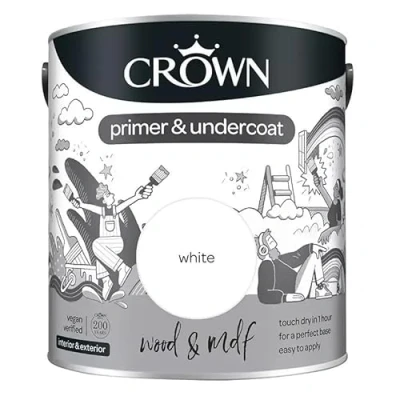 Image of Crown Wood and MDF Primer Undercoat, White (2.5 Liters)
