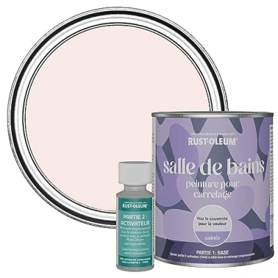 Image of Rust Oleum Pink Water Resistant Bathroom Tile Paint in Satin Finish China Rose 750ml