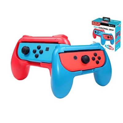 Image of Subsonic Grips Controller for Joy Cons Nintendo Switch/Pack Of 2 Comfort Handles Cons, Red and Blue Fluorescent