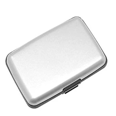 Image of Rohans Aluminium Credit Card Holder Wallet CASE Purse Metal Business Protector UK (Silver)