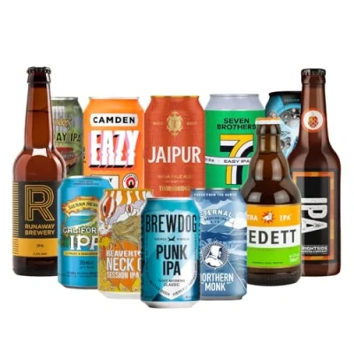 Image of 12 Craft IPA Beer Gift Set Mixed Case of Beers with Branded Glass Premium Selection, Gifts For Him, Her, Christmas, Father&#039;s Day, Birthday&#039;s