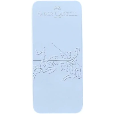 Image of Faber Castell 201524 Grip Edition Set with Fountain Pen Nib B Ballpoint Pen, Ink Bottle 30 ml Royal Blue and Converter in Metal Case Gold 1