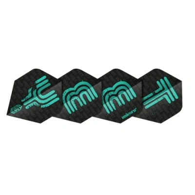 Image of Unicorn UltraFly Slang Darts Flights Yeet! Neon Aqua Design Standard Plus Shape Ultra Durable 100 Micron Polyester PET