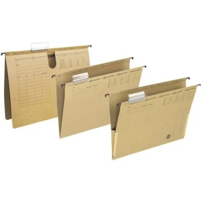 Image of Suspension File Q CONECT Cardboard A4 250gsm Light Brown/Document Archiving/Type with Prongs/Kind Cardboard/Index N.a. / Pockets Material Cardboard/Dividers Coating