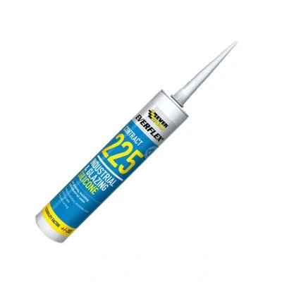 Image of Everbuild Everflex 225 Contract Industrial &amp; Glazing Silicone and Sealant Adheres to Most Building Material White 295ml