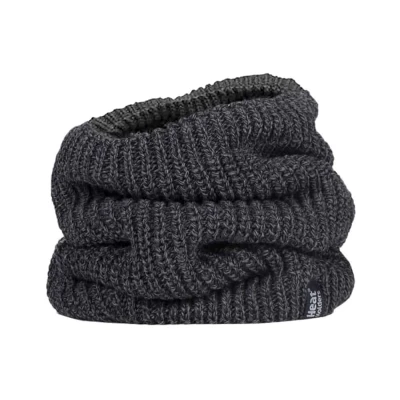 Image of HEAT HOLDERS Mens Thick Winter Warm Fleece Lined Chunky Knit Thermal Neck Warmer (One Size, Charcoal (Larvic))