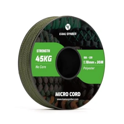 Image of Kamu Synber Micro Cord 1.18mm Paracord Braided Rope 30m Spool for Bracelet, Crafting, Jewelry Making, Key Chains Support 45kg Army Green
