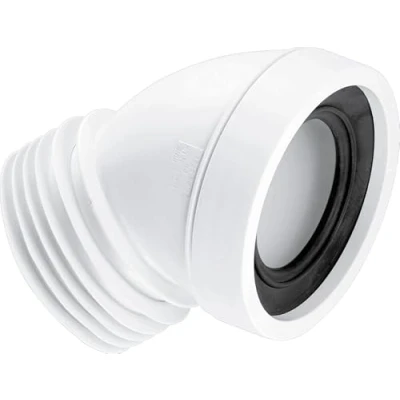 Image of McAlpine WC CON16 45 Degree Angle Rigid Connector, White