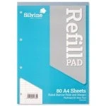 Image of Silvine Refill Pad A4 Punched 4 Hole Head Bound 80 Leaf Ruled Narrow Feint and Margin A4RPNM
