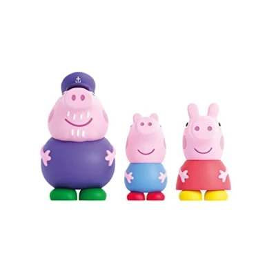 Image of Peppa Pig Set of 3 Bath Figures Water and Toys Includes George, Grandpa (DeQube 919D00047)