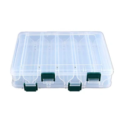 Image of Fishing Tool Box 12 Compartments Case Lure Tackle Two Sided Storage Plastic Large