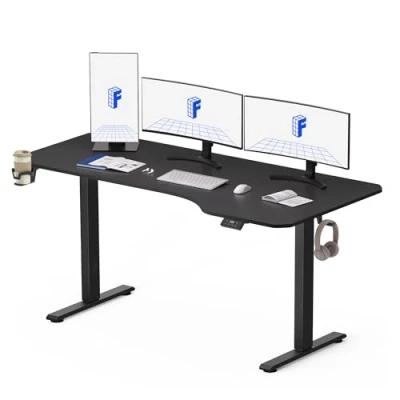 Image of FLEXISPOT 160 * 75cm Lite Electric Standing Desk Height Adjustable Sit Stand Up for Home Office (Black)