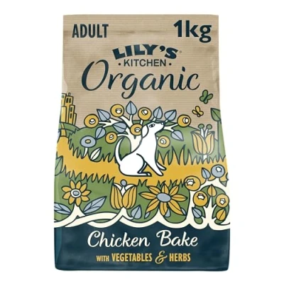 Image of Lily’s Kitchen Made with Natural Ingredients Adult Dry Dog Food Organic Chicken Bake Balanced Nutrition 1kg