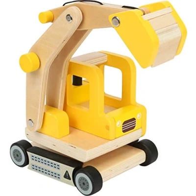 Image of Small Foot Schaufelbagger aus Holz, Spielauto mit beweglichem Baggerarm, 360 Grad drehbar, für Kinder ab 3 Jahren, 12010 Toy, Multicoloured