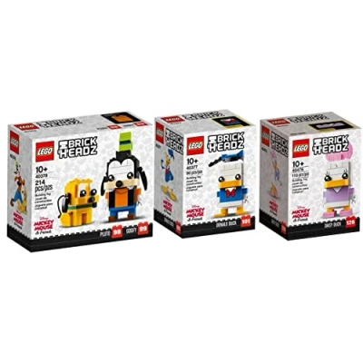 Image of Lego Brickheadz Disney Pluto + Goofy (40378), Daisy Duck (40476) &amp; Donald (40377) Exclusive Bundle
