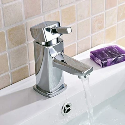 Image of Boston Cloakroom Basin Mono Mixer Tap Chrome Square Single Lever